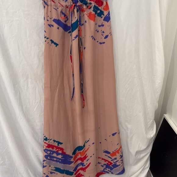 Dolce Vita strapless ruffle pink tie waist maxi dress size small - Picture 3 of 6